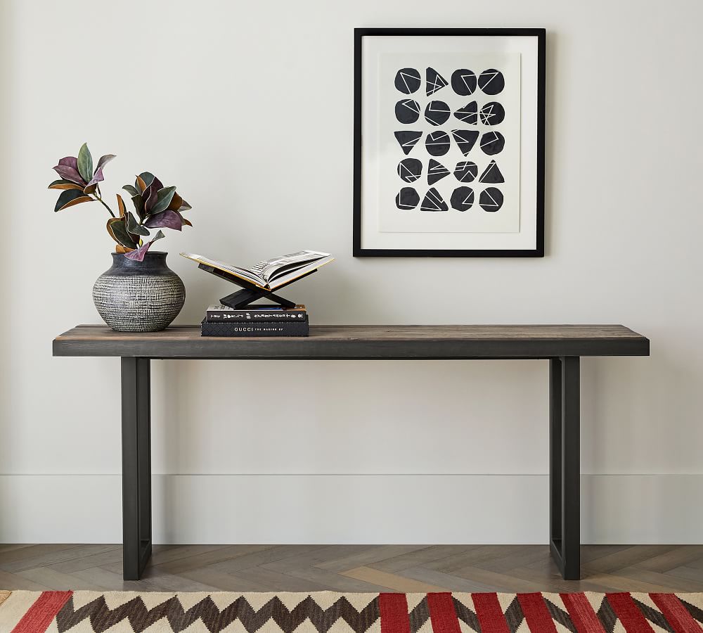 Reclaimed wood console discount table pottery barn